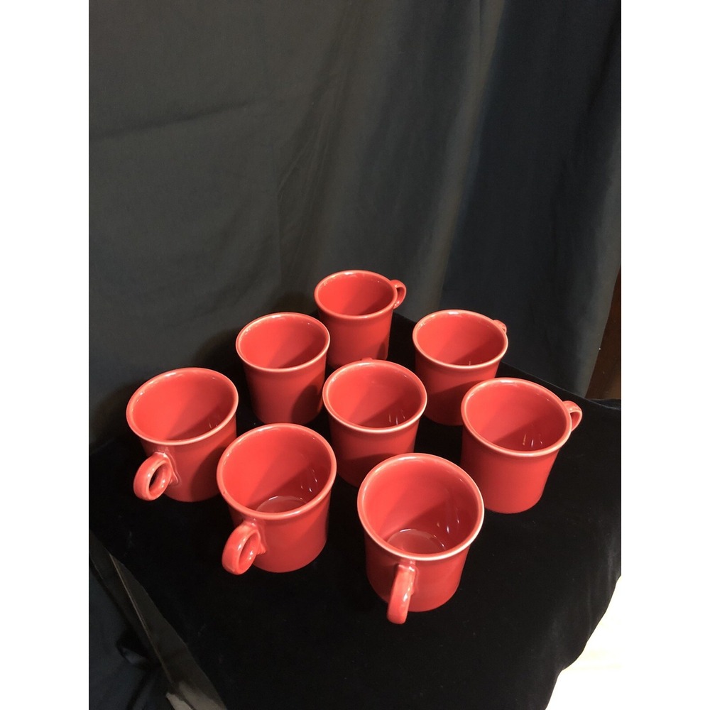 Fiesta Fiestaware 8Pc Red Tom and Jerry 8 Oz Mugs EXCELLENT - Picture 5 of 7